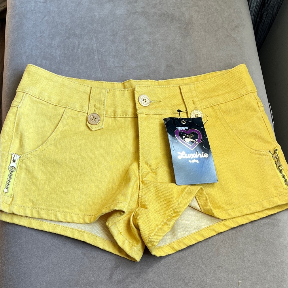 LRG Women's Bright Yellow Jean Shorts